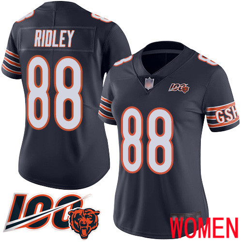 Chicago Bears Limited Navy Blue Women Riley Ridley Home Jersey NFL Football #88 100th Season->chicago bears->NFL Jersey